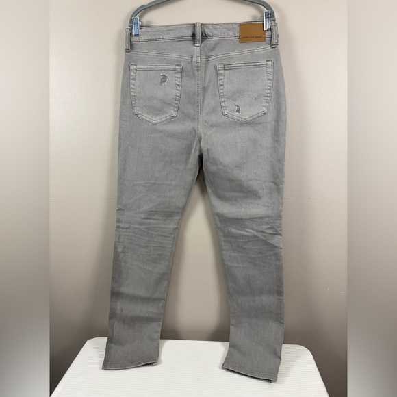 American Eagle Gray Slim Distressed Denim Jean 29x34 Grunge Goth Punk Streetwear - Picture 7 of 13